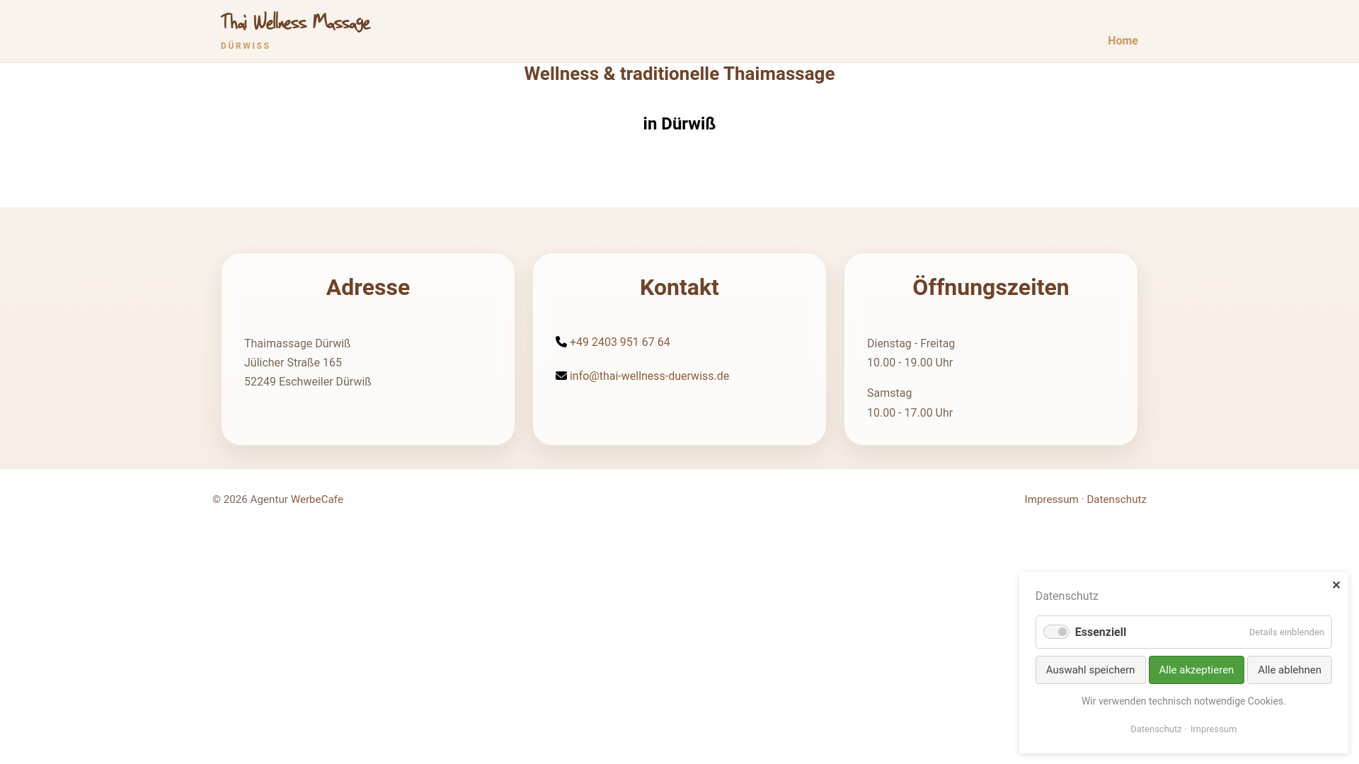 website screenshot of https://thai-wellness-duerwiss.de/
