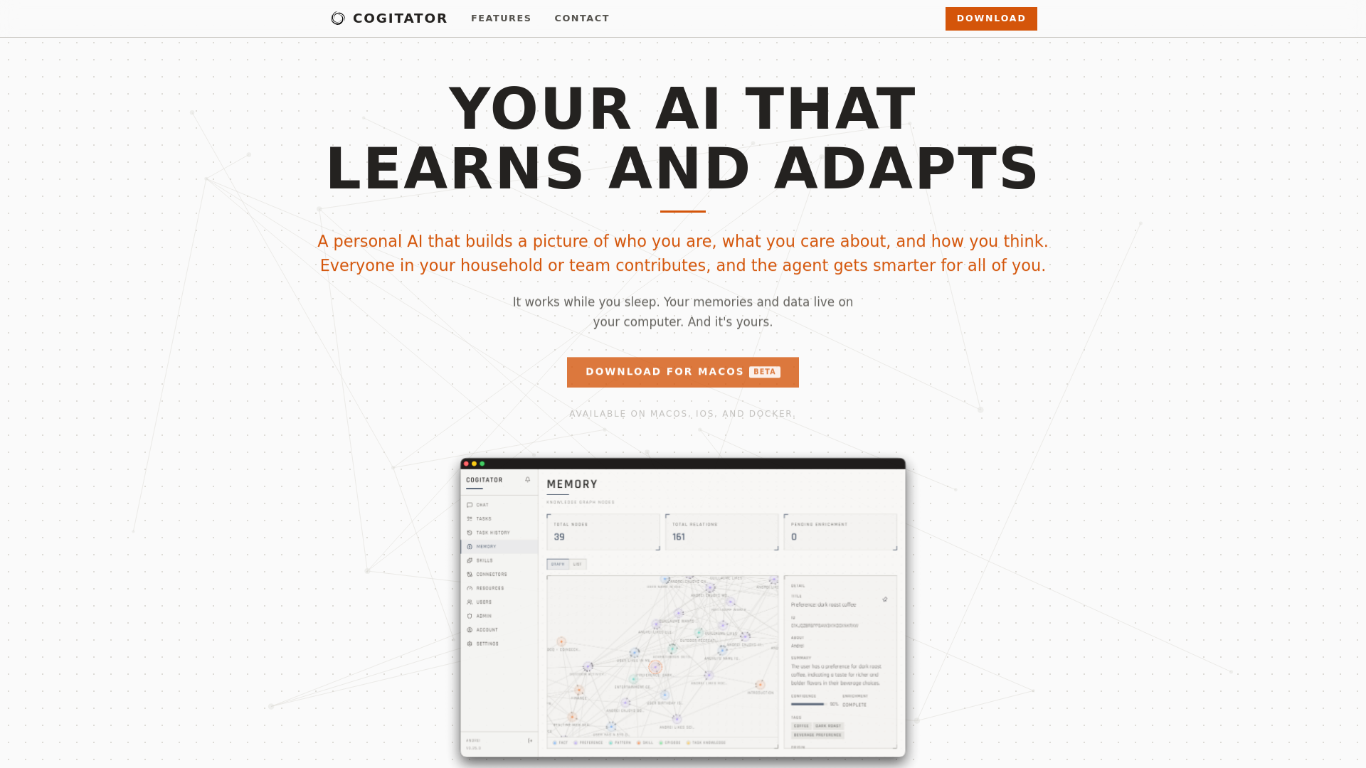 website screenshot of https://cogitator-homepage.pages.dev/