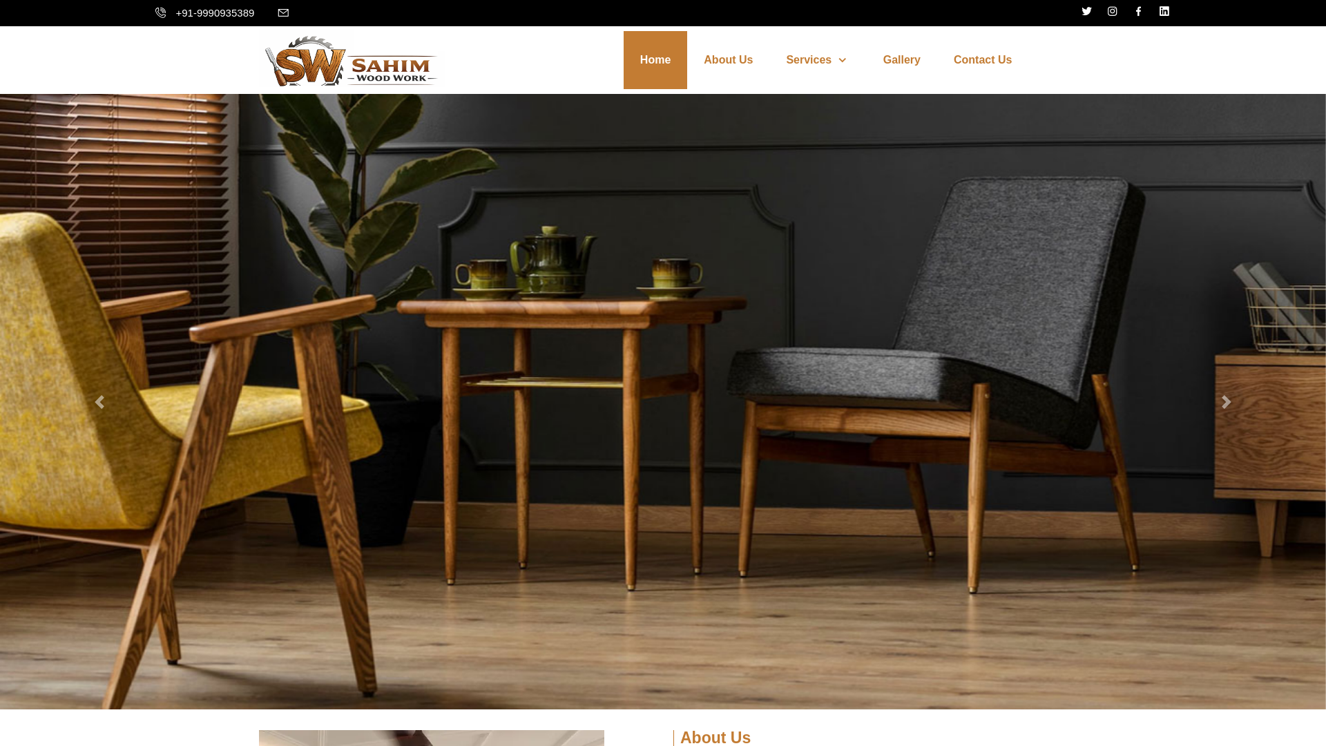website screenshot of https://sahimwoodwork.in/