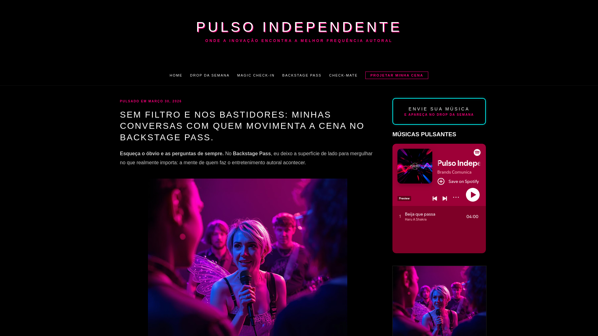 website screenshot of https://pulsoindependente.com.br