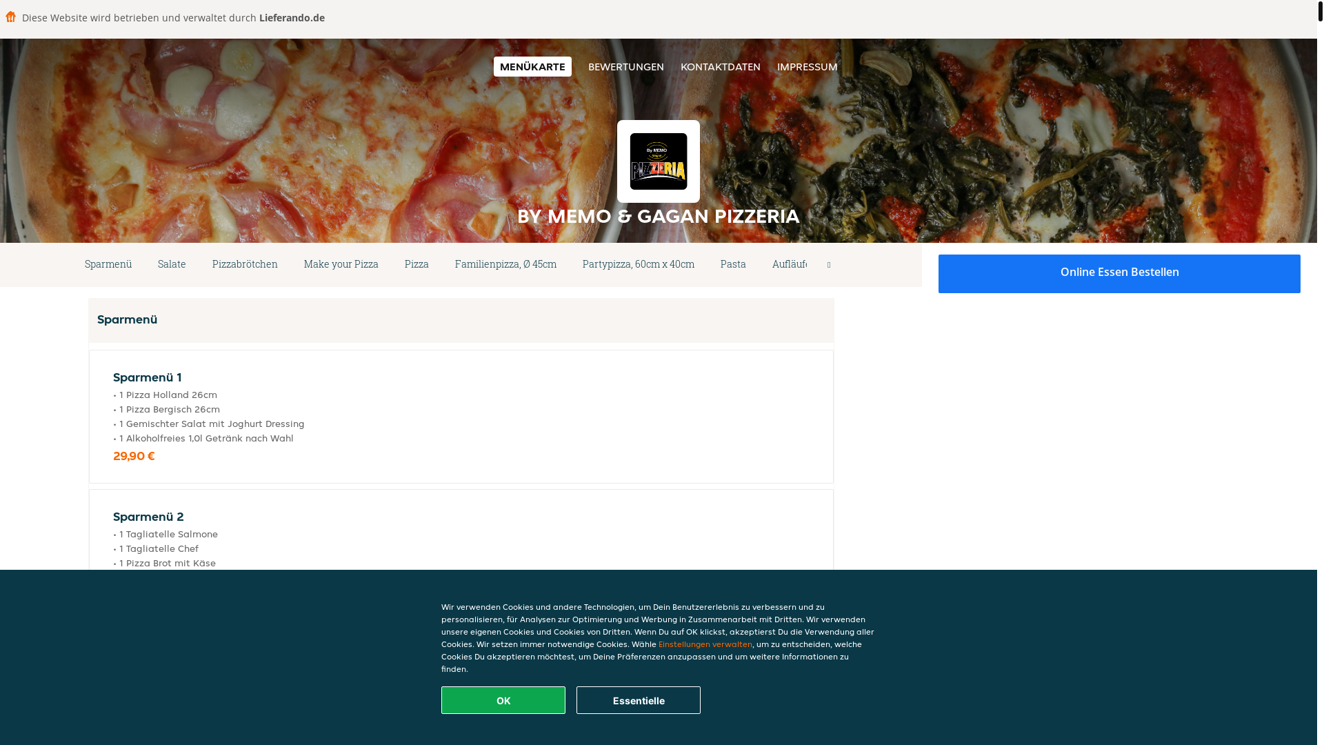 website screenshot of https://bymemogaganpizzeria-bergischgladbach.de/