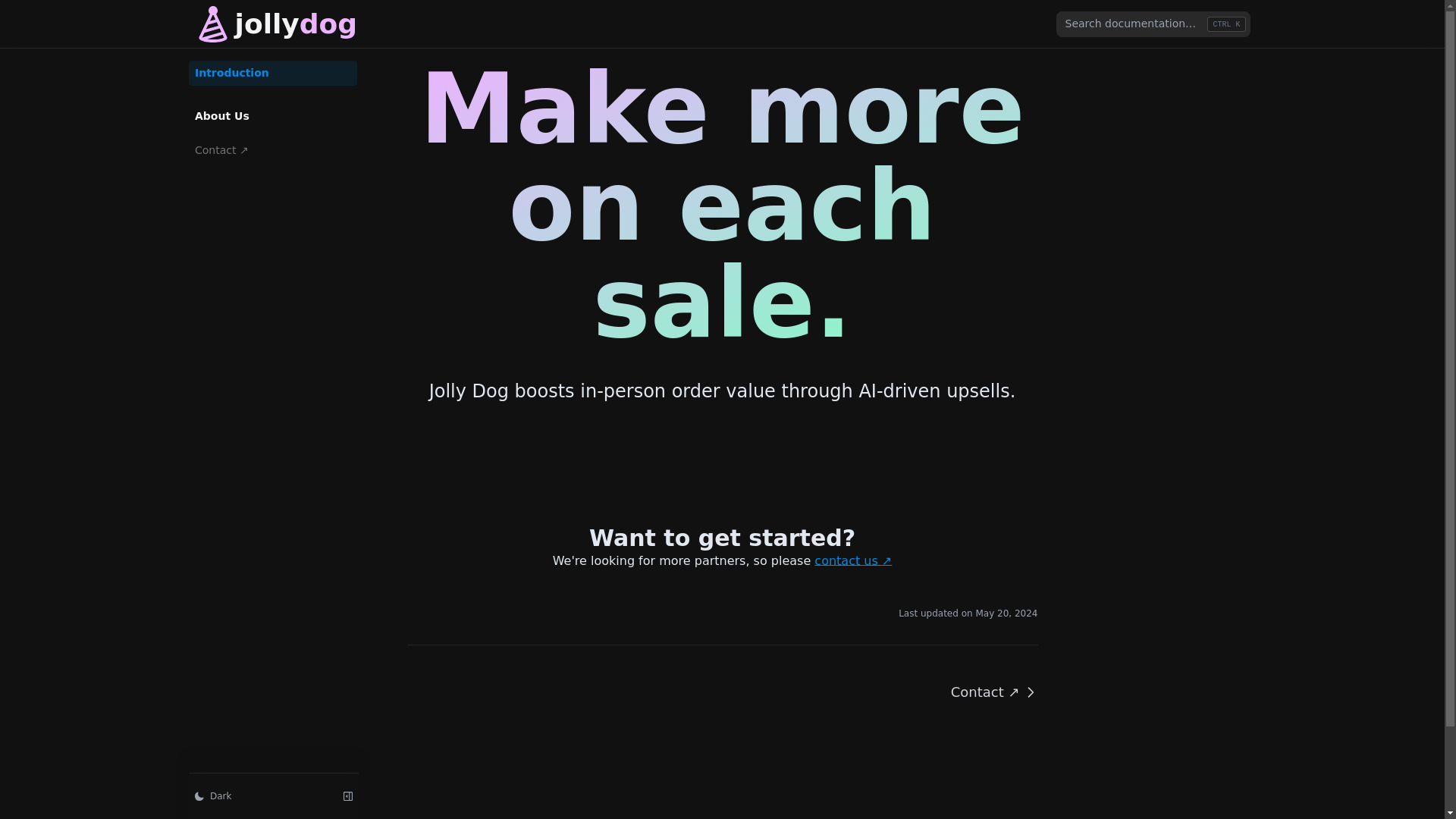 website screenshot of https://www.jollydoghq.com/