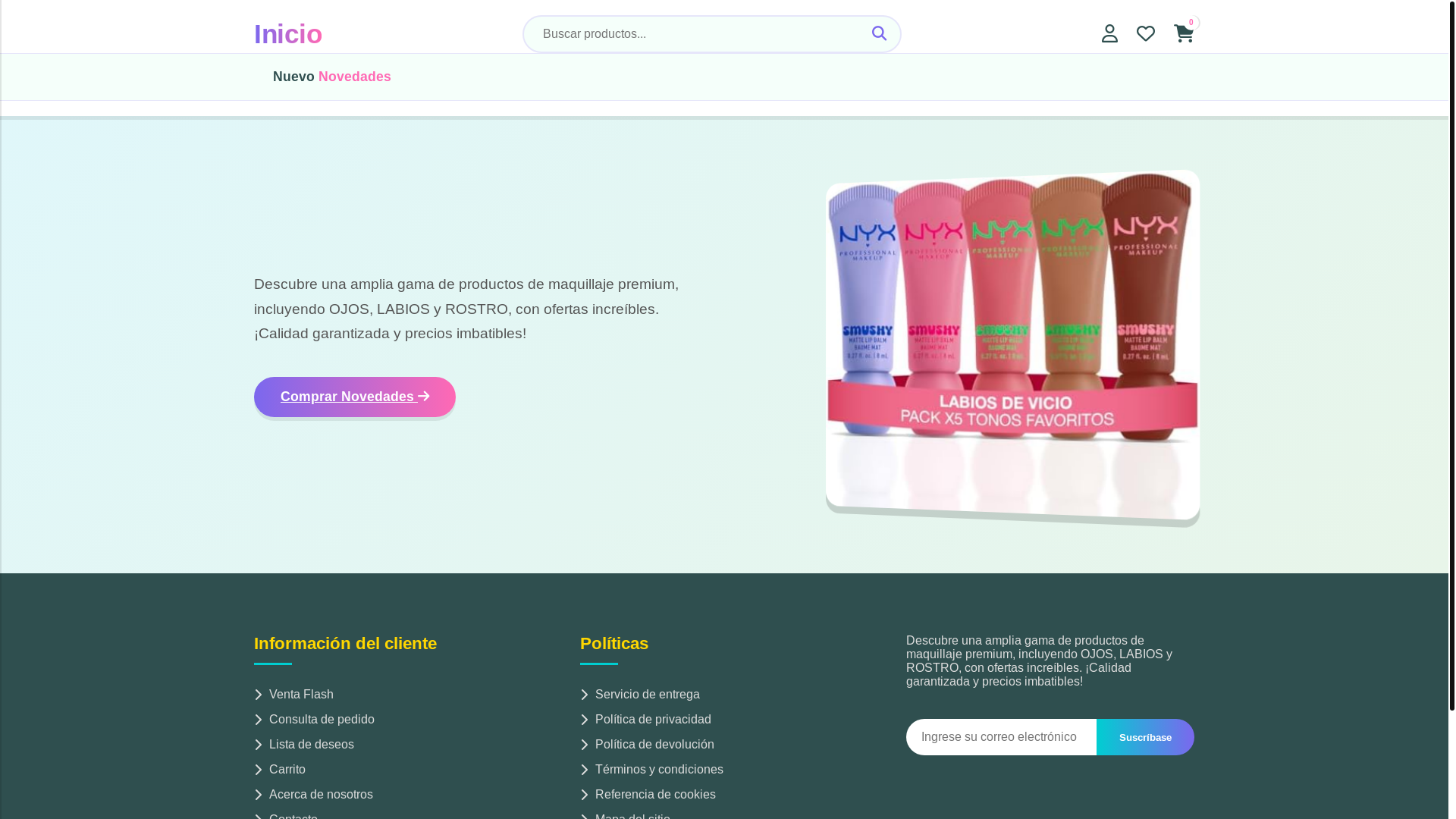 website screenshot of https://nyxcenter.shop/