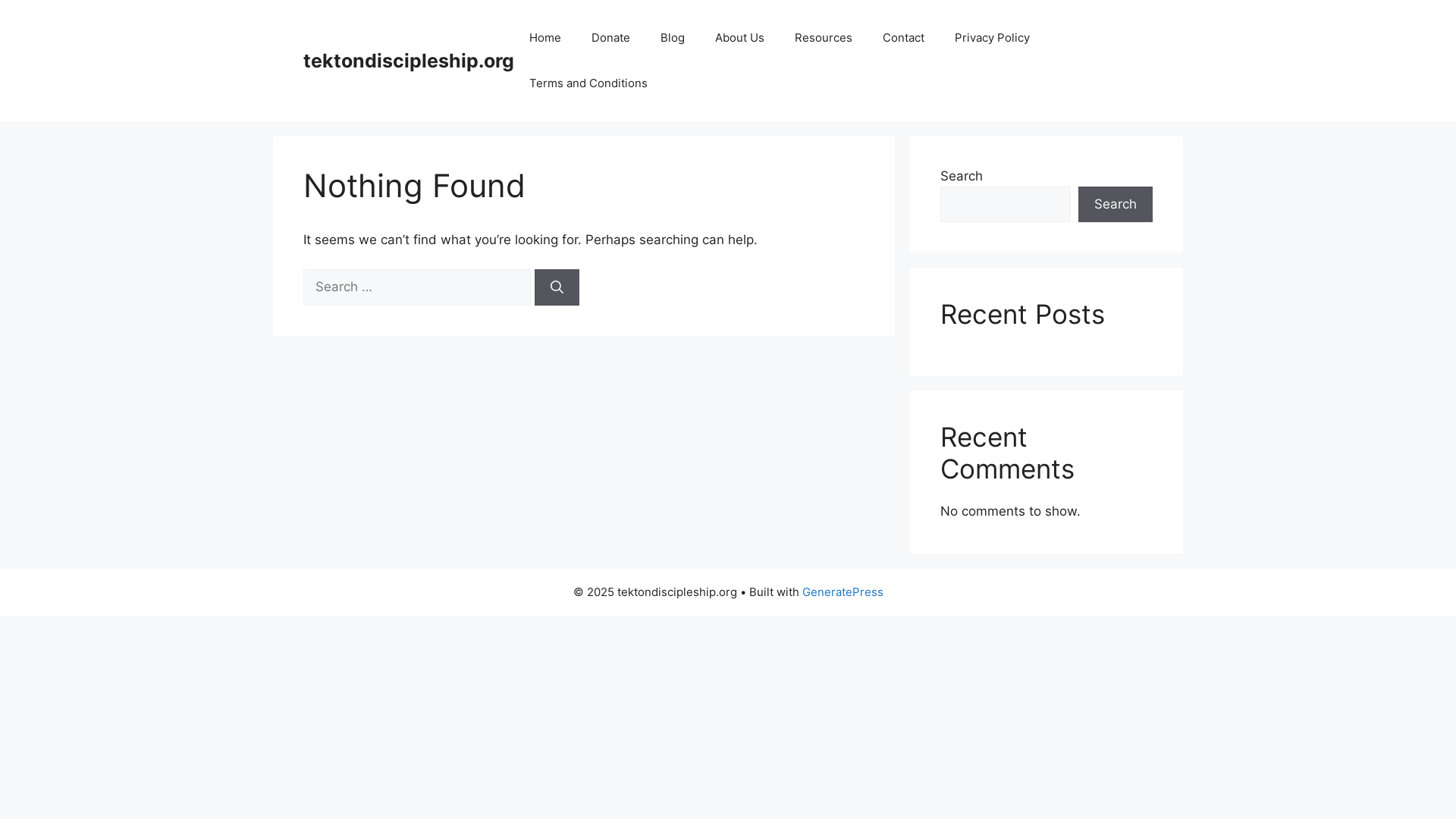 website screenshot of https://tektondiscipleship.org/