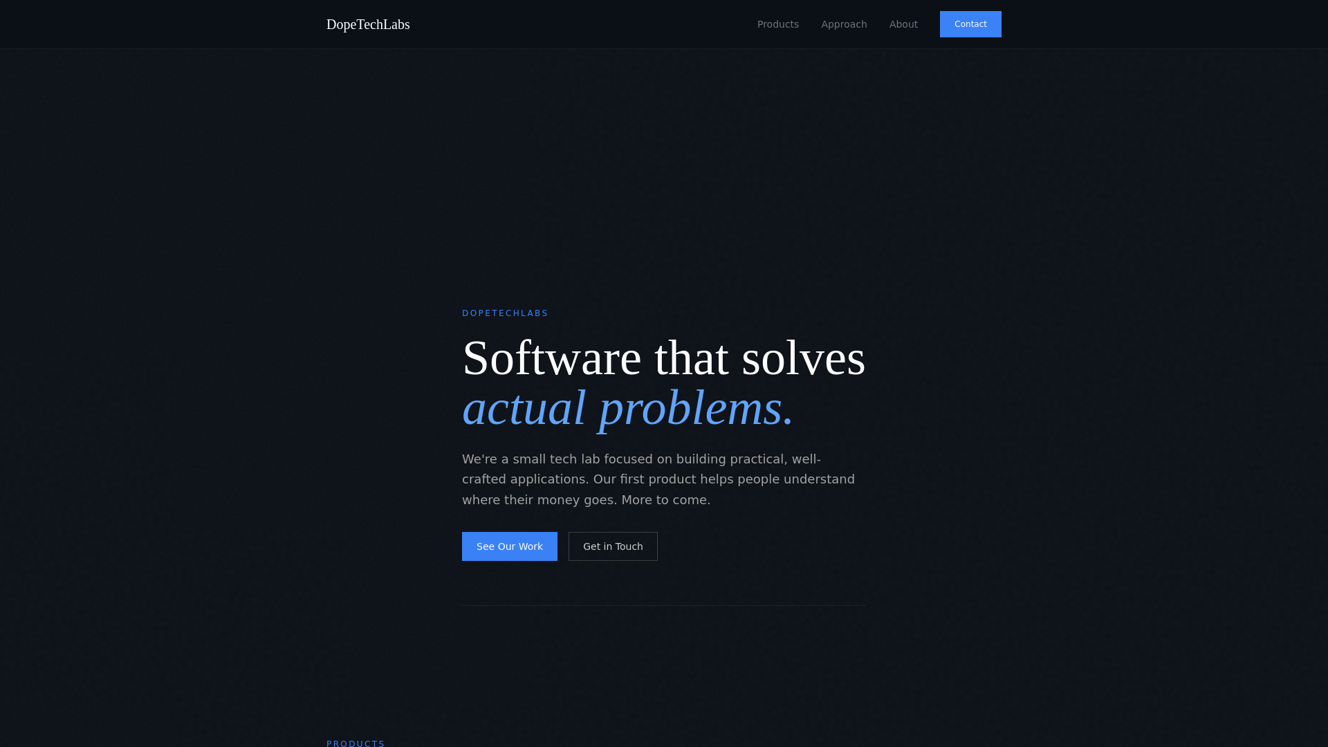 website screenshot of https://dopetechlabs.com/