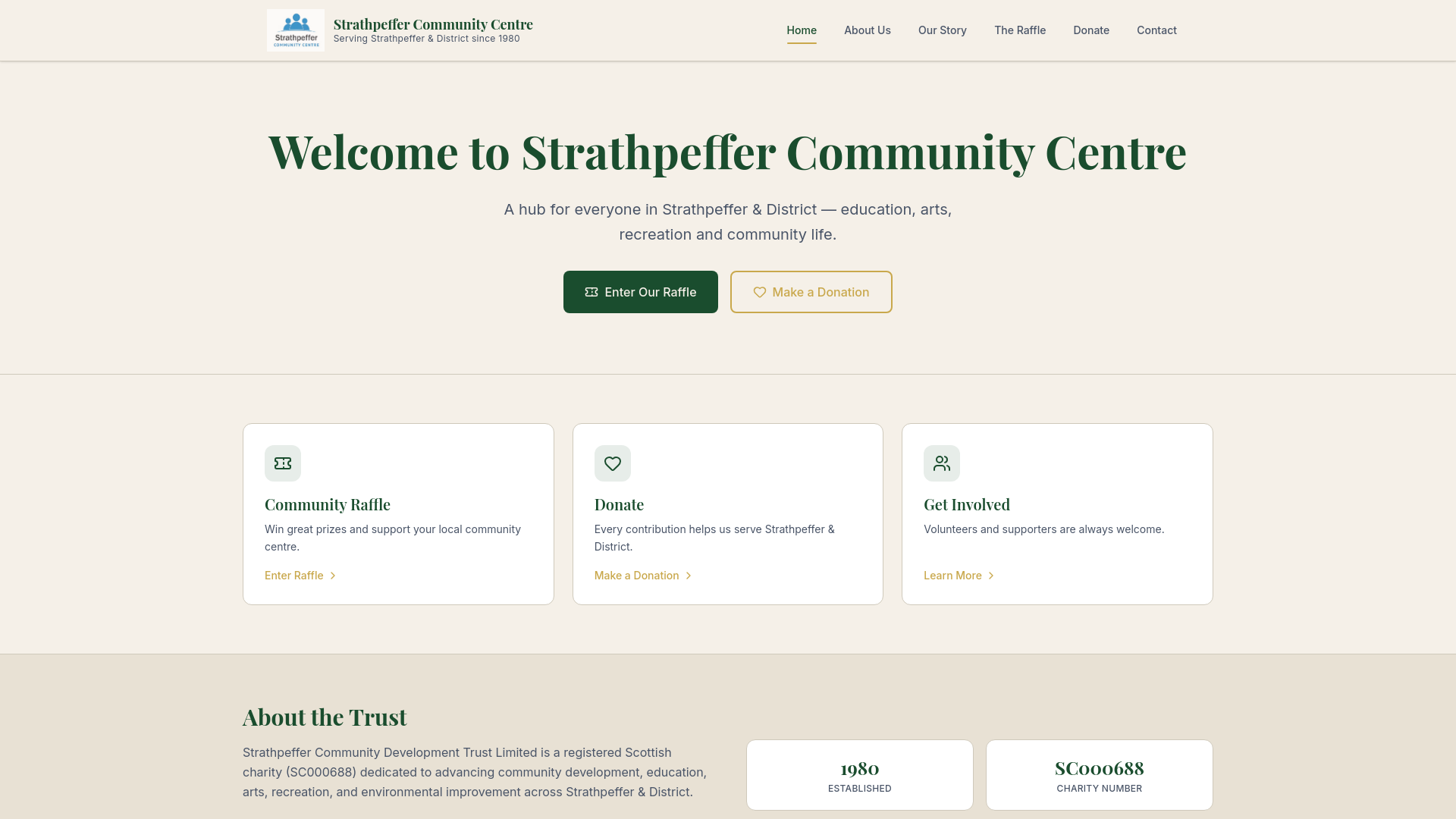website screenshot of https://stathpeffercommunitycentre.org.uk/