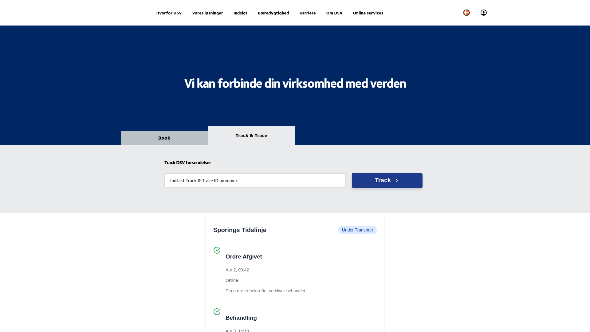 website screenshot of https://dsv-eu.top/