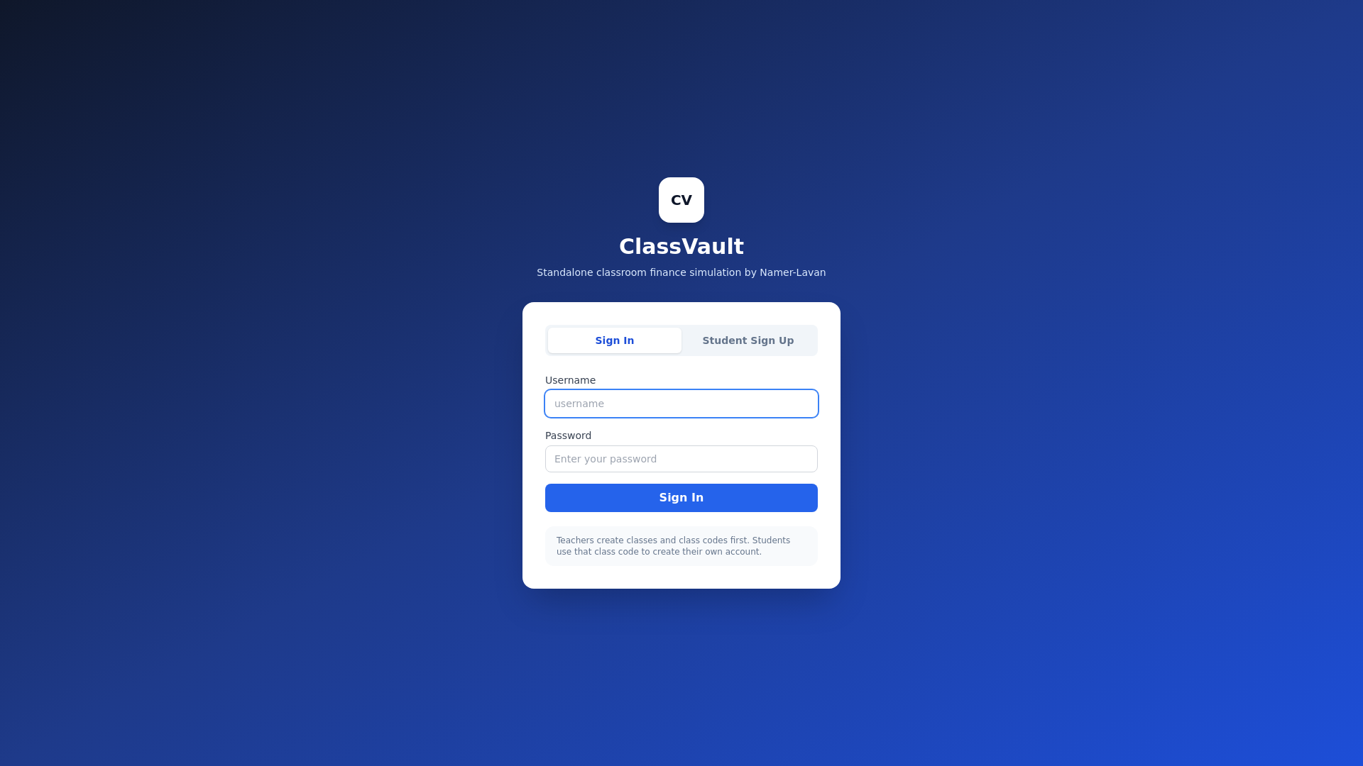 website screenshot of https://classvault-prod.pages.dev/
