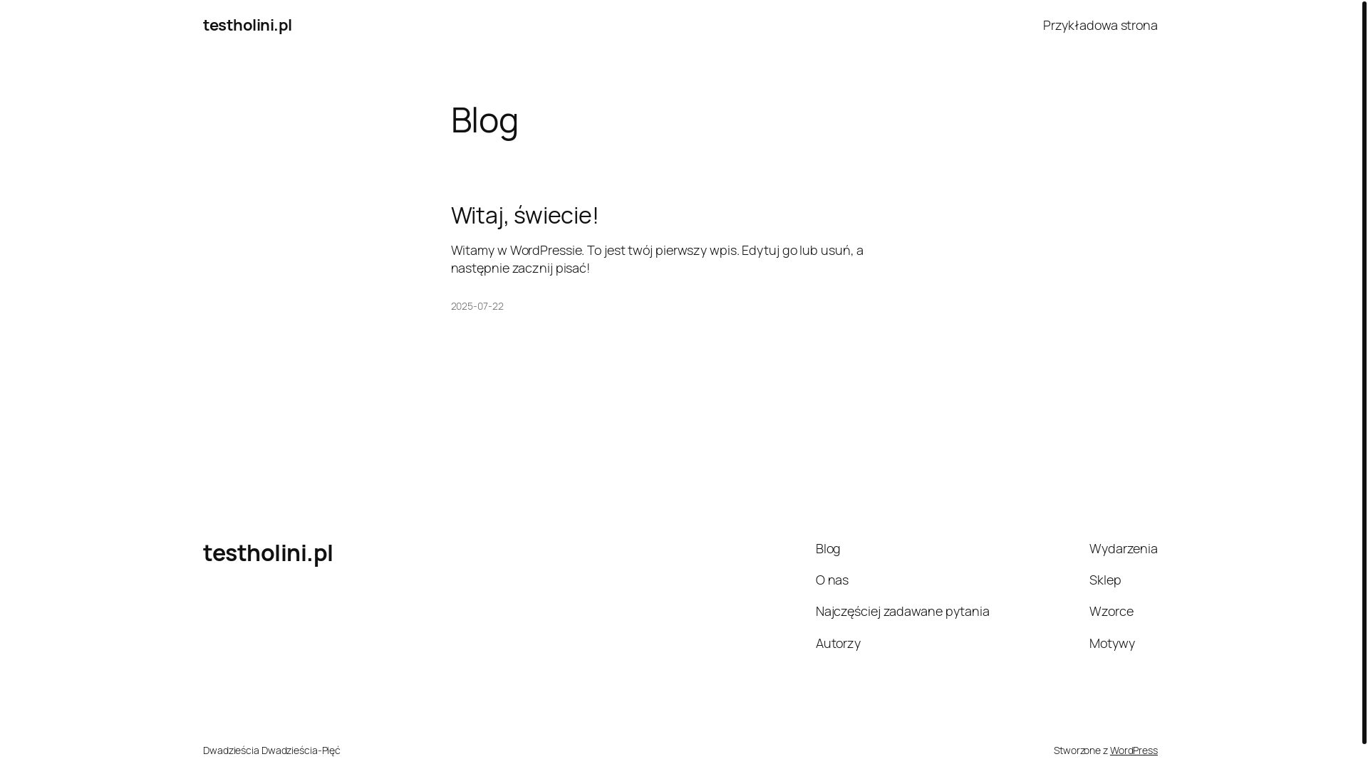 website screenshot of https://testholini.pl/