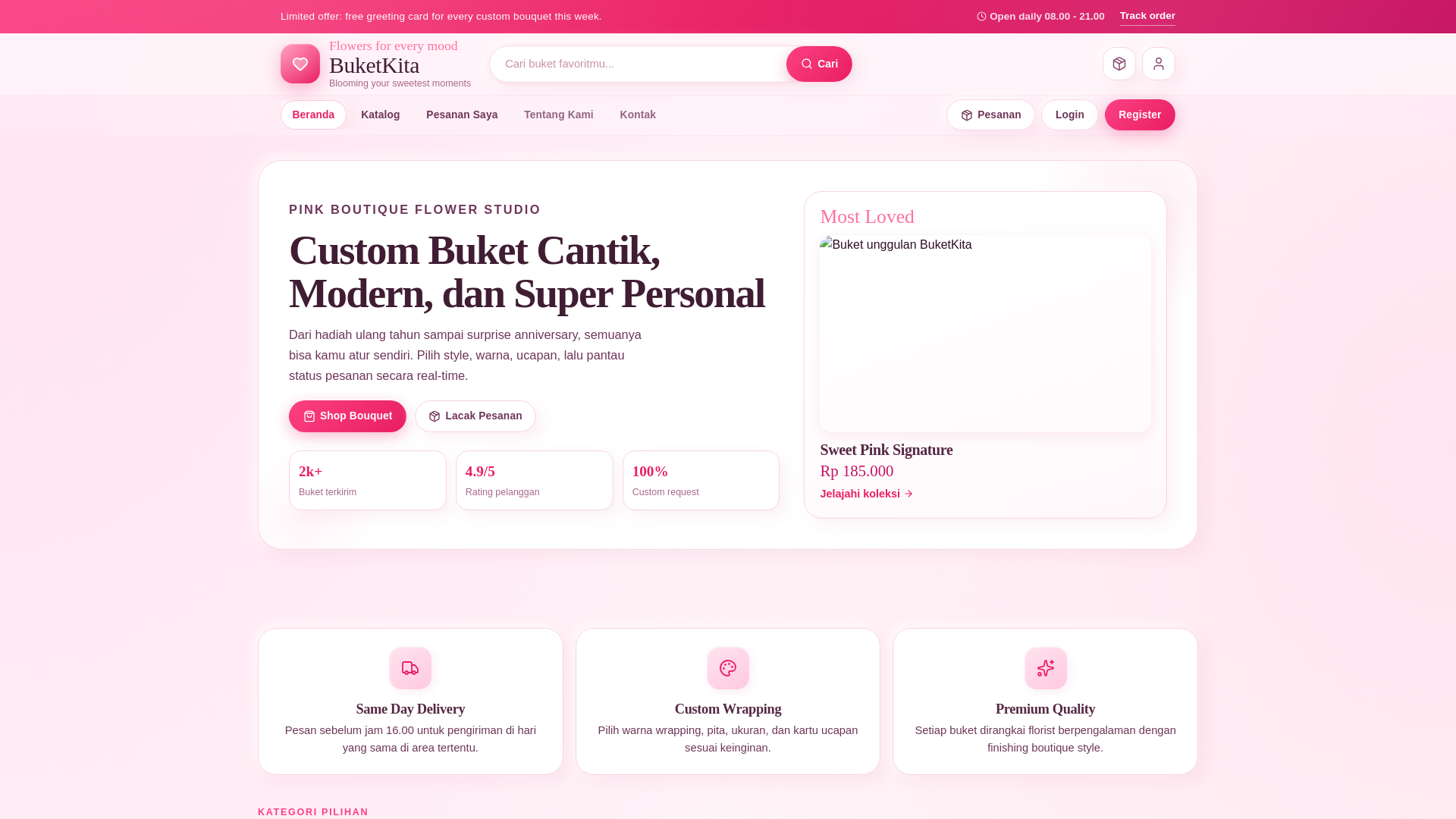website screenshot of https://buketkita.pages.dev/