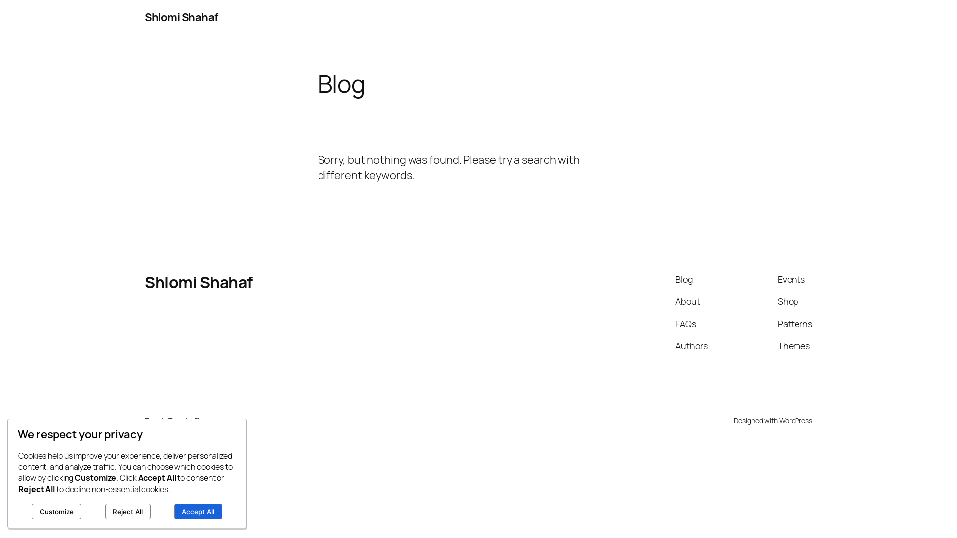 website screenshot of https://shlomishahaf.com/