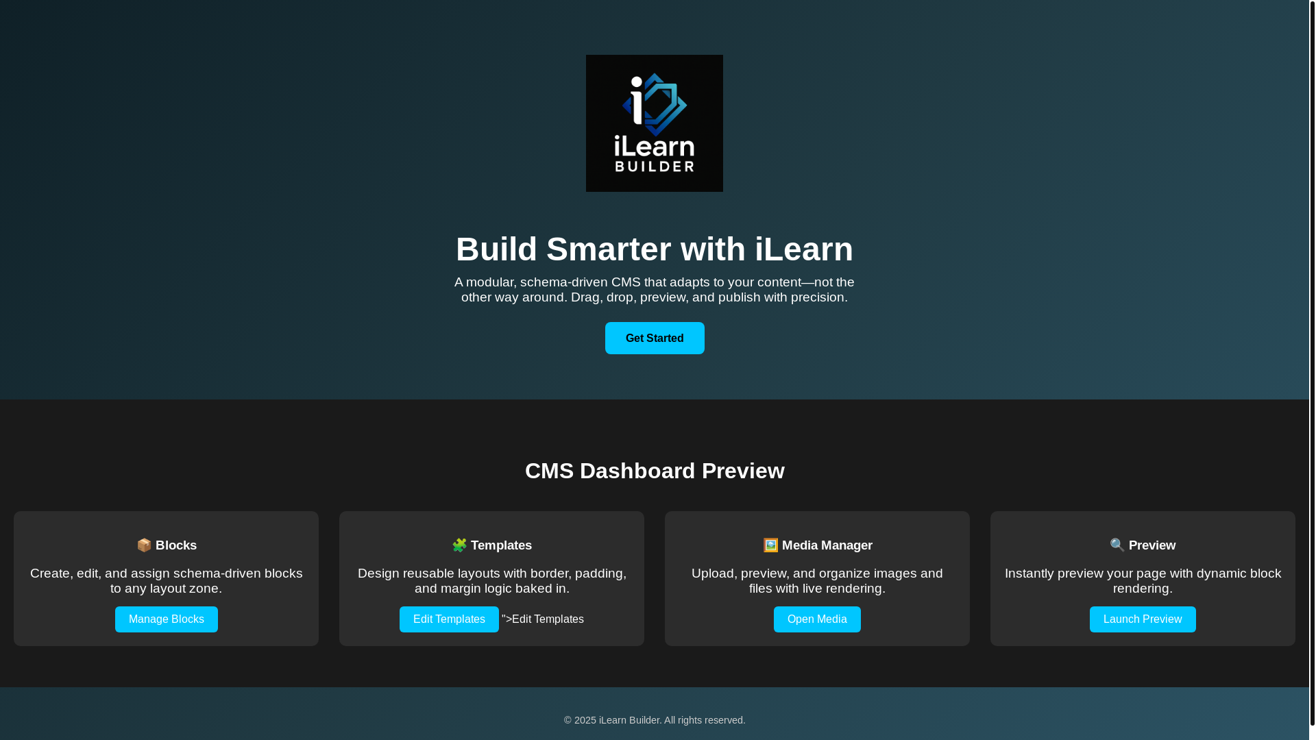 website screenshot of https://ilearnbuilder.com/