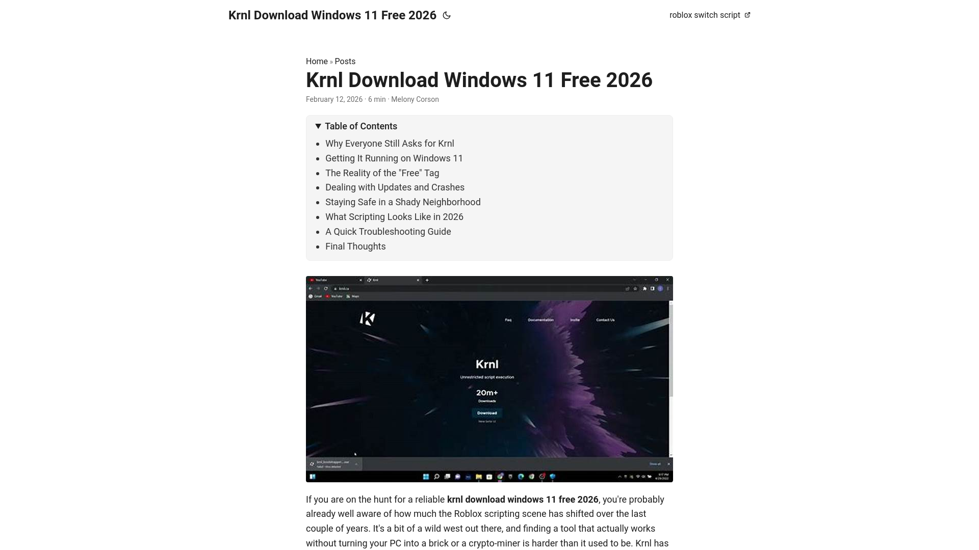 website screenshot of https://krnldownloadwindows11free2026.pages.dev/