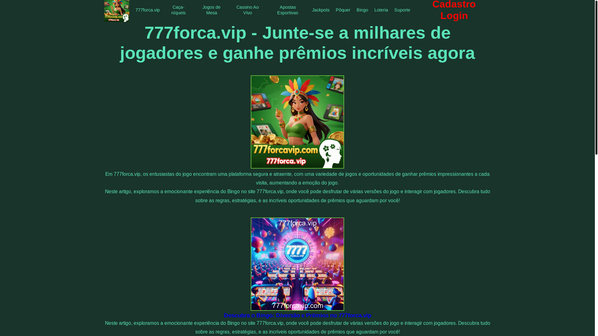 website screenshot of https://777forcavip.com/