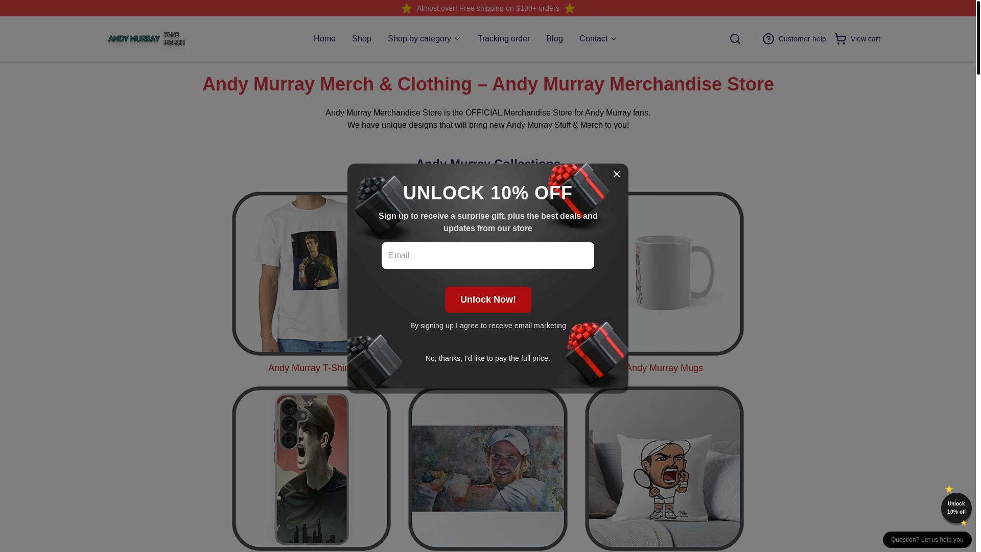 website screenshot of https://andymurray.shop/