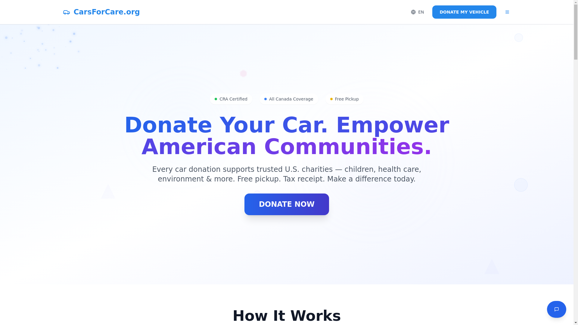 website screenshot of https://carsforcare.org/