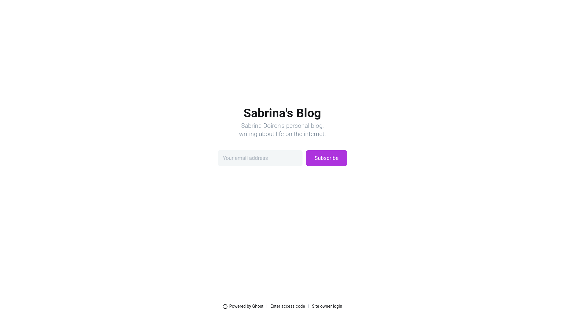 website screenshot of https://sabrinadoiron.blog/
