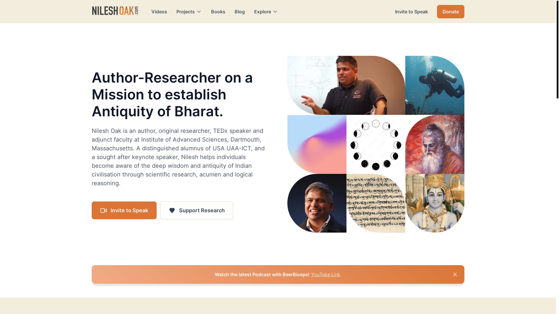 website screenshot of https://nileshoakofficial.com/