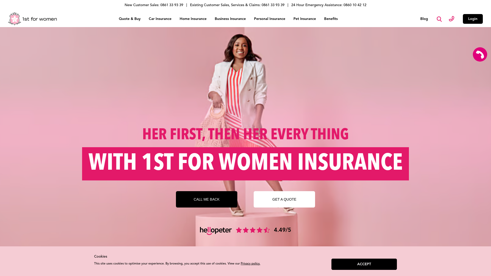 website screenshot of https://firstforwomen-front-end.pages.dev/