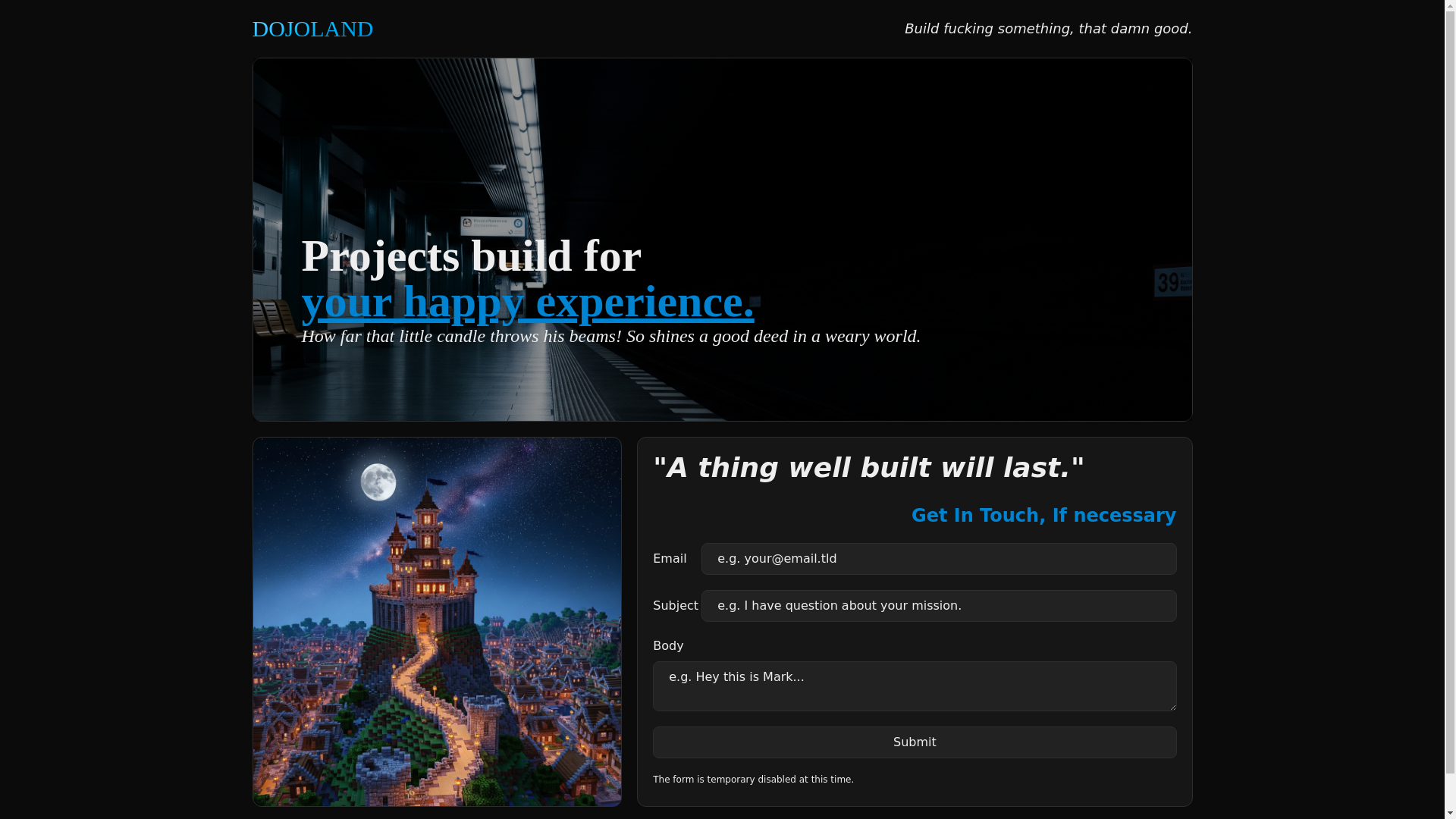 website screenshot of https://dojoland.pages.dev/