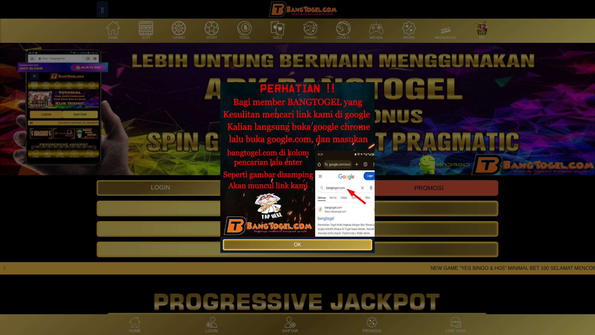 website screenshot of https://bangtogelpay.click/