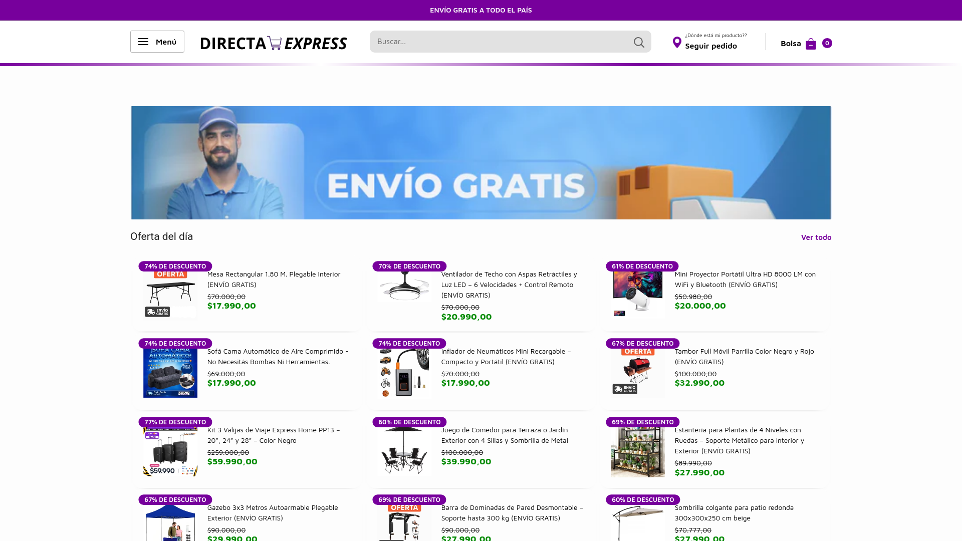 website screenshot of https://tiendaoficial-argentina.com/