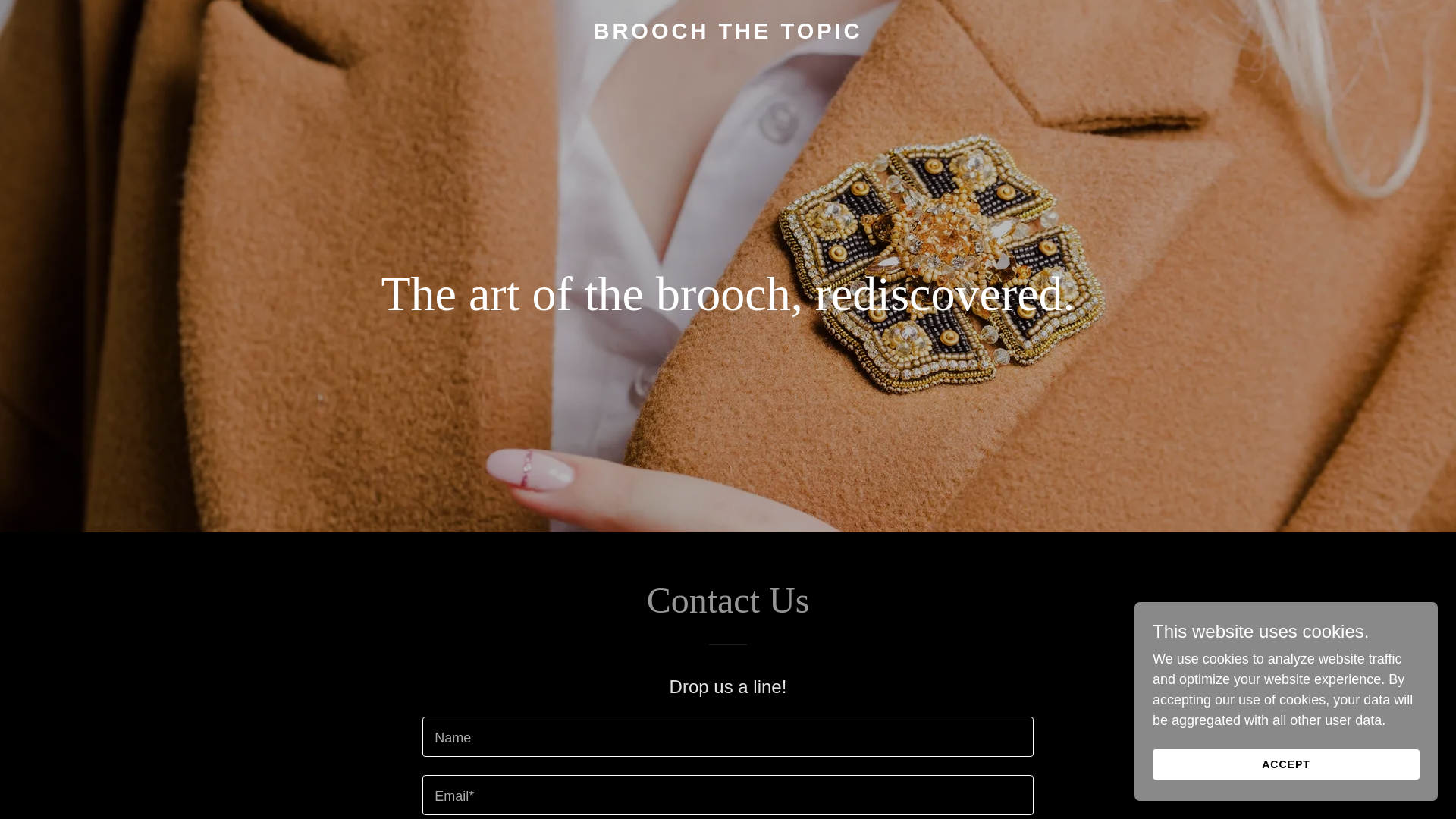 website screenshot of https://broochthetopic.com