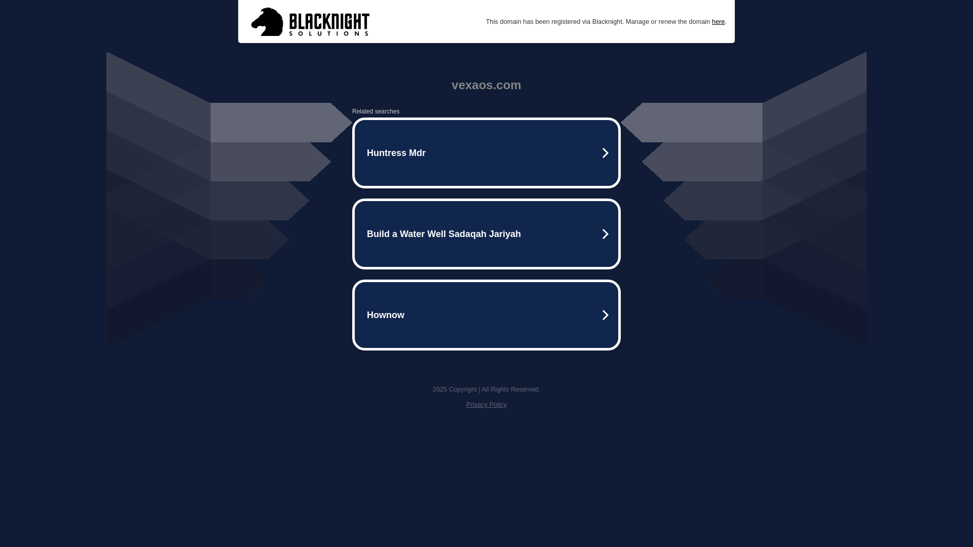 website screenshot of https://vexaos.com/