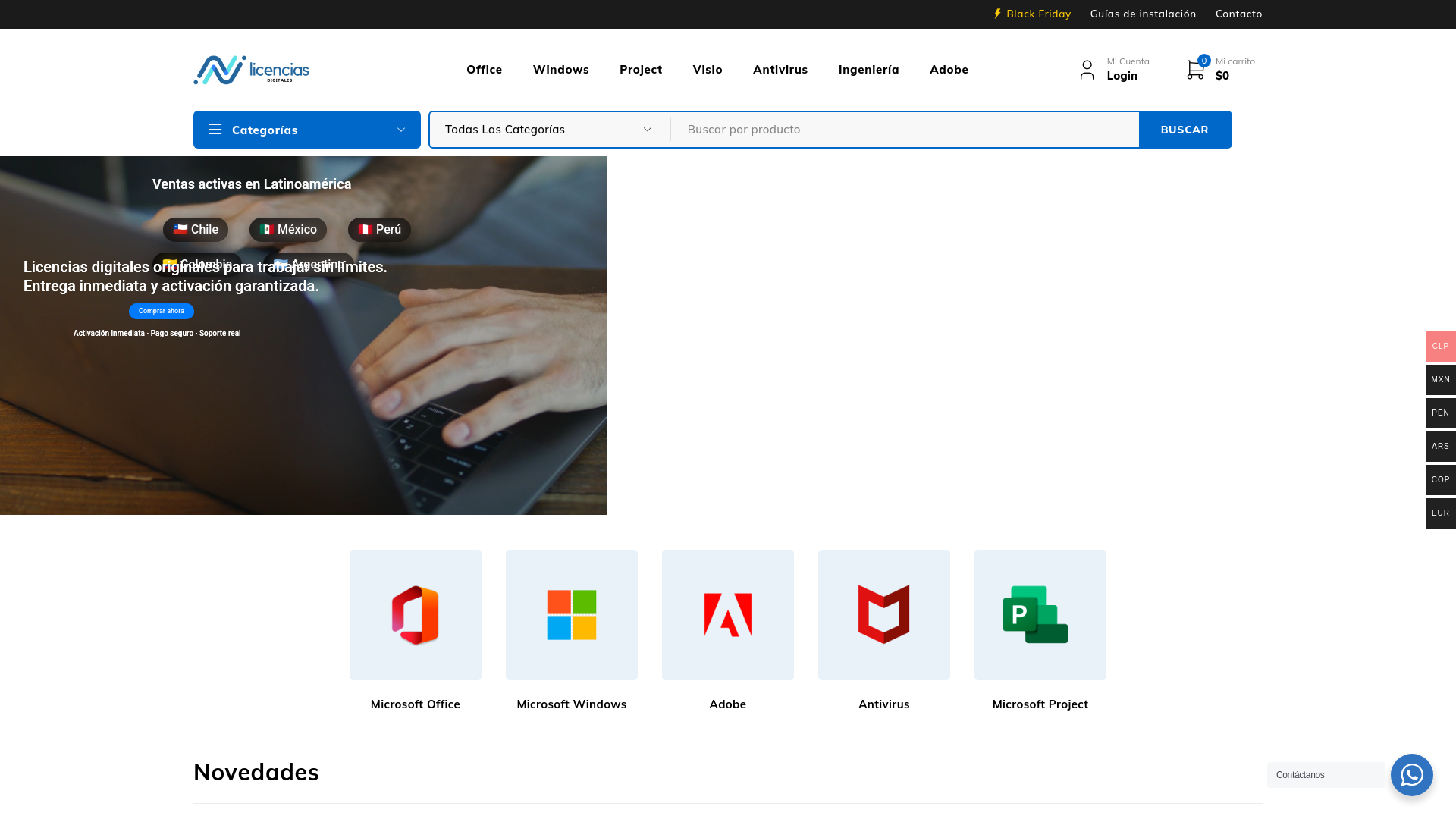 website screenshot of https://licenciasdigitales.cl/