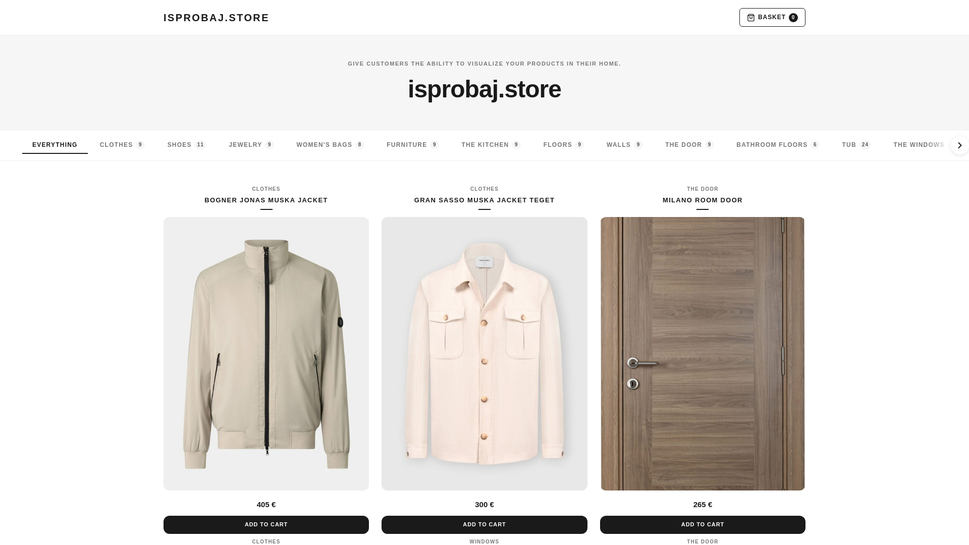 website screenshot of https://isprobaj.store/