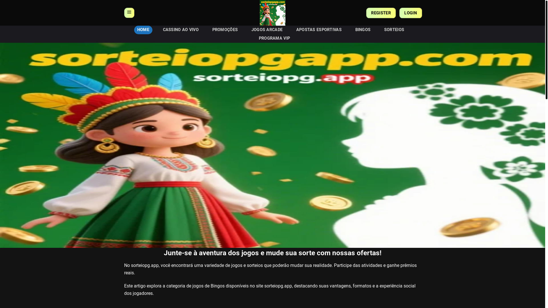 website screenshot of https://sorteiopgapp.com/