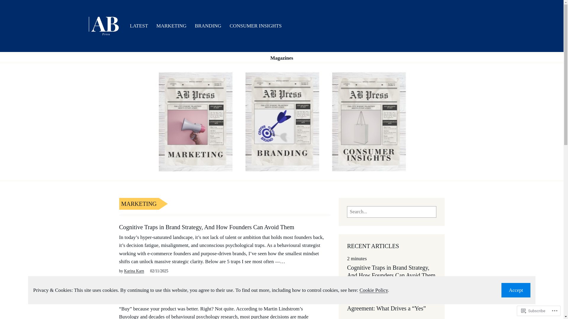 website screenshot of https://theabpress.co.uk/