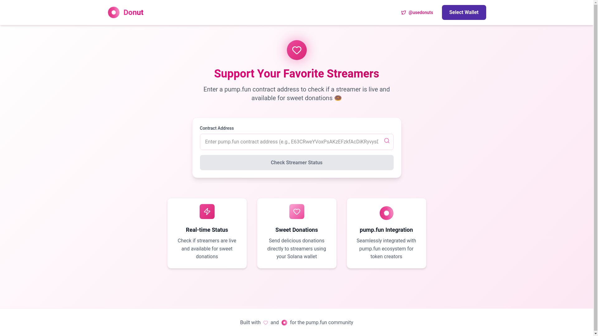 website screenshot of https://usedonut.fun/