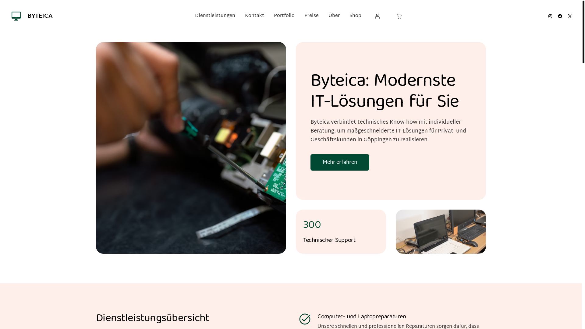 website screenshot of https://byteica.com/