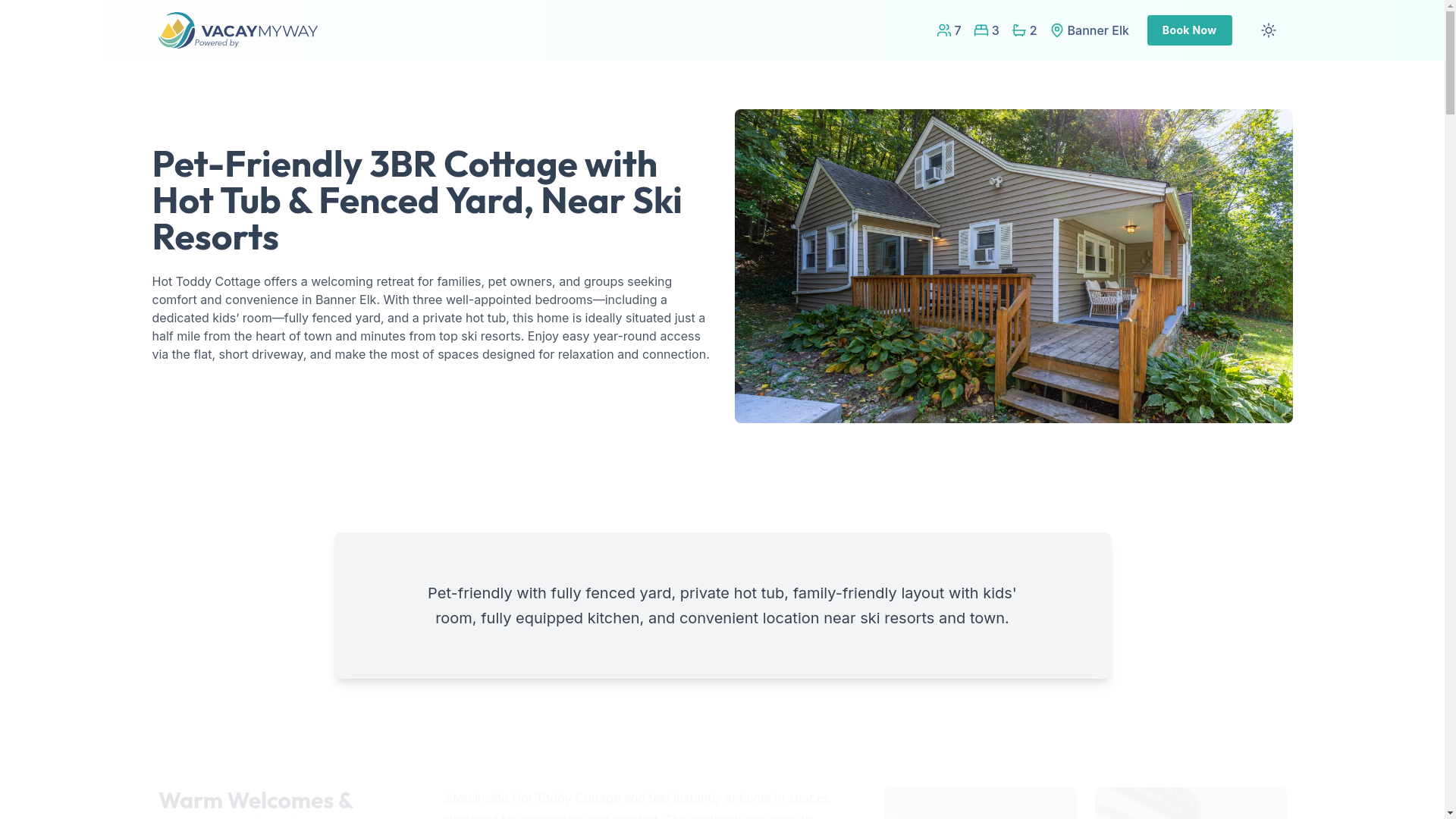 website screenshot of https://blissfulbannerelk.holiday/