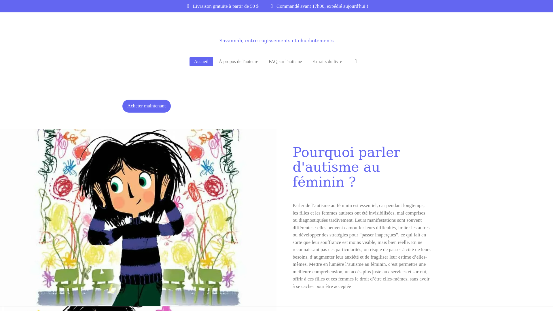 website screenshot of https://savannah-entre-rugissements-et-chuchotements.ca/