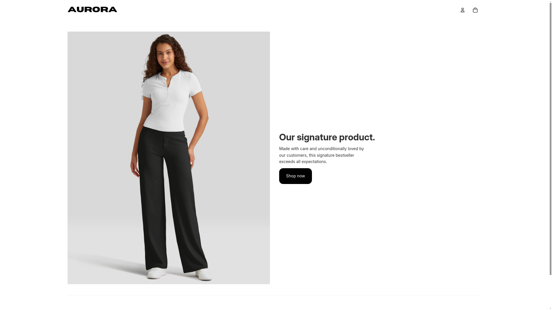 website screenshot of https://aurora-fashion.store/