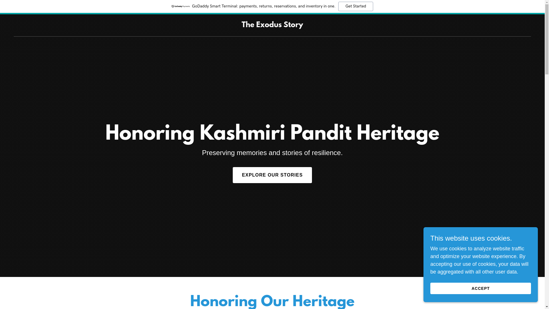website screenshot of https://kashmiripanditmemorial.com/