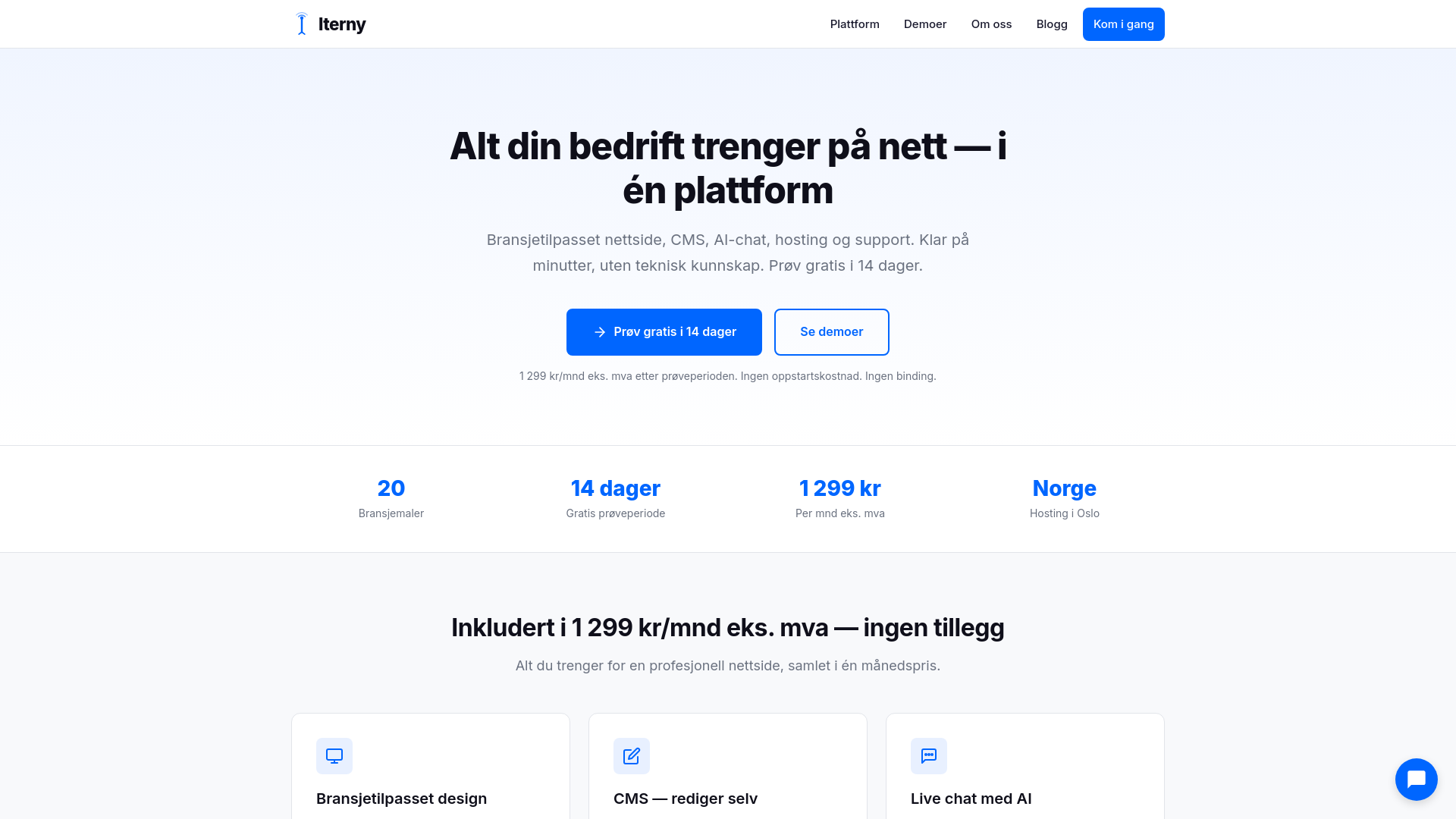 website screenshot of https://iterny.no