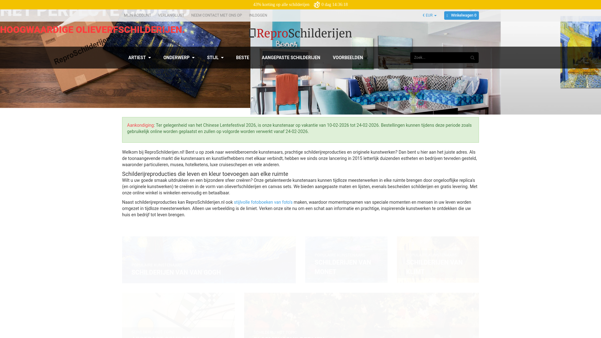 website screenshot of https://www.reproschilderijen.nl/