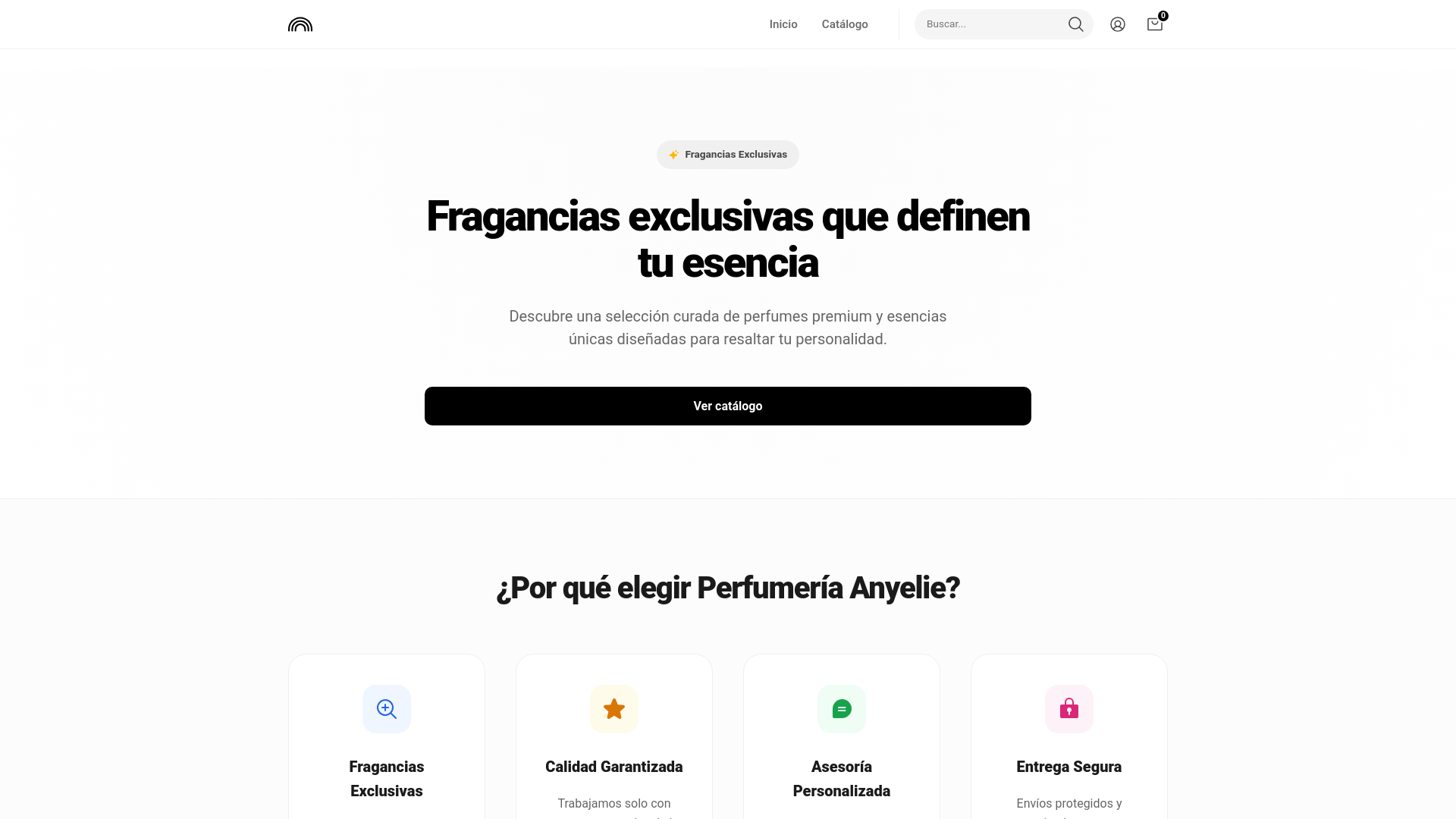 website screenshot of https://anyelie.com/
