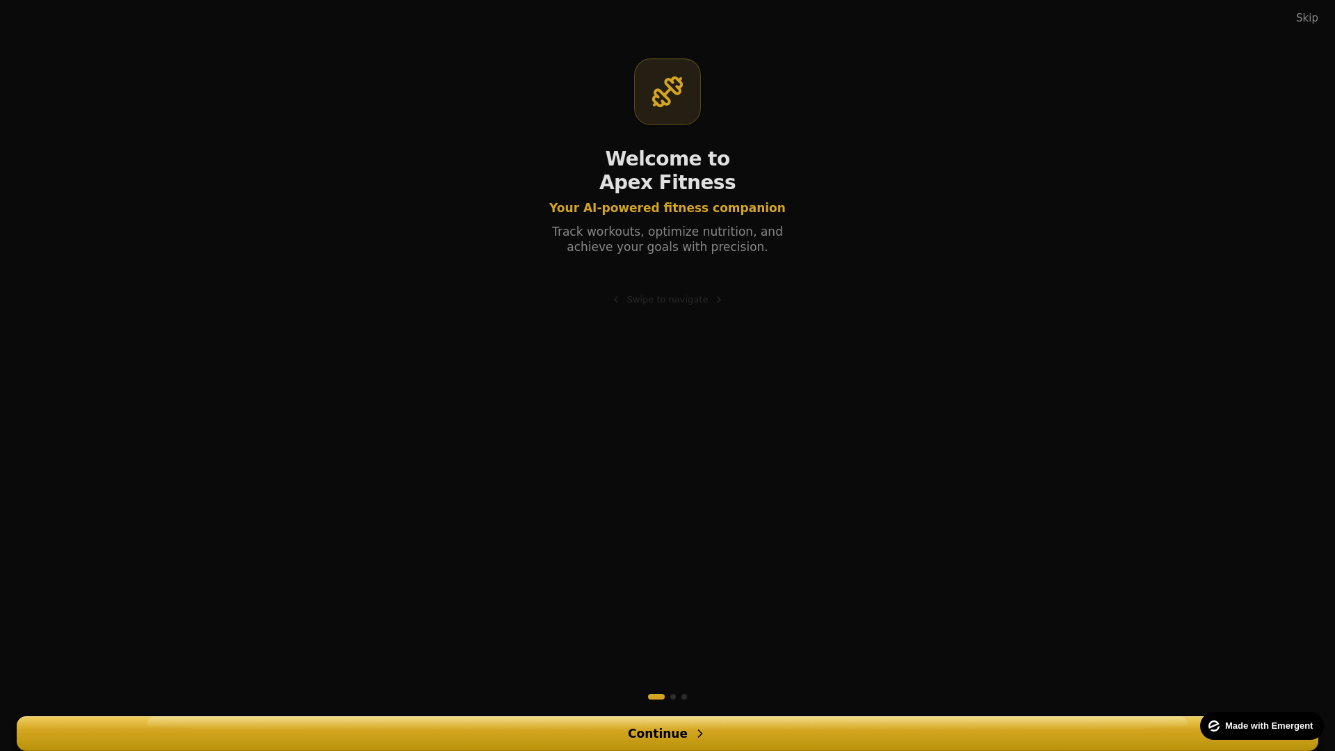 website screenshot of https://apexfitness.ai