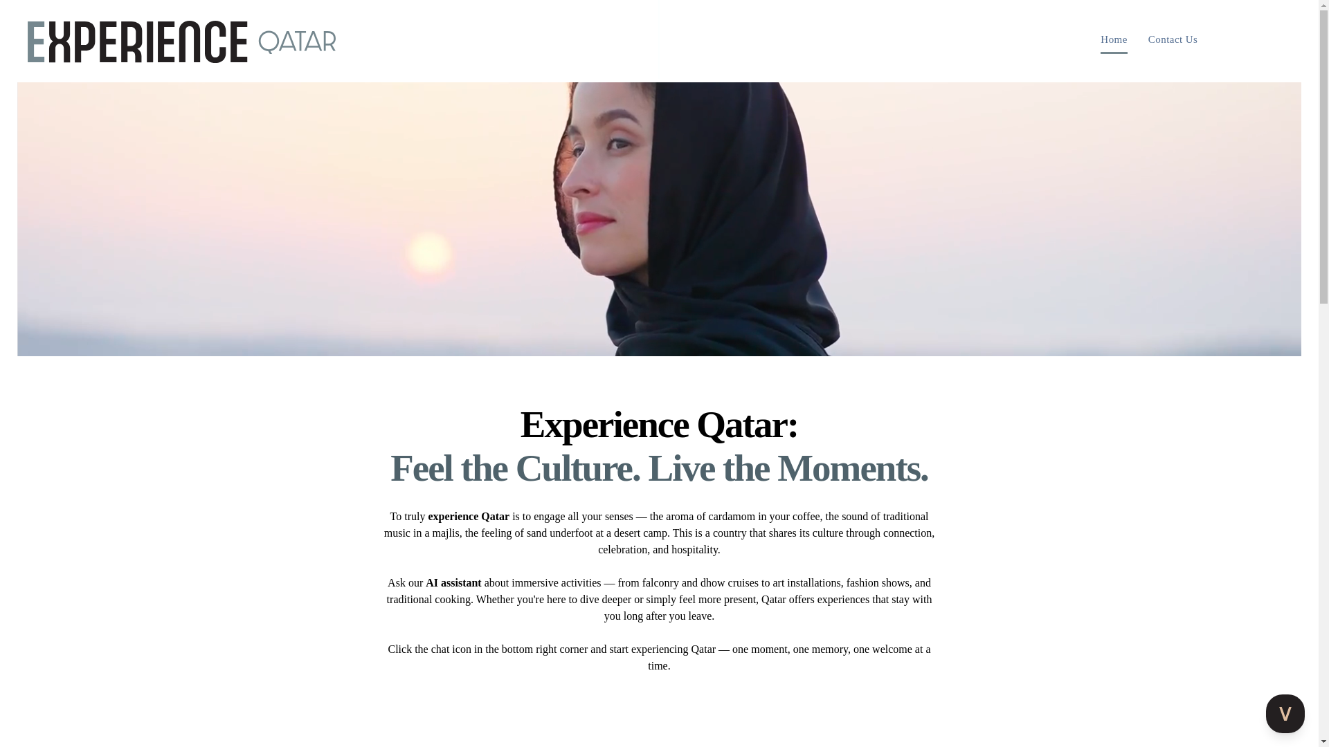 website screenshot of https://experienceqatar.ai/