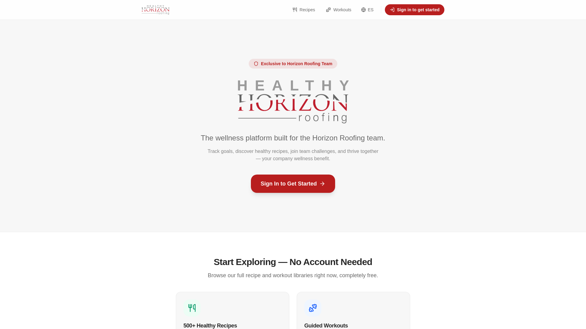website screenshot of https://healthyhorizon.ai/