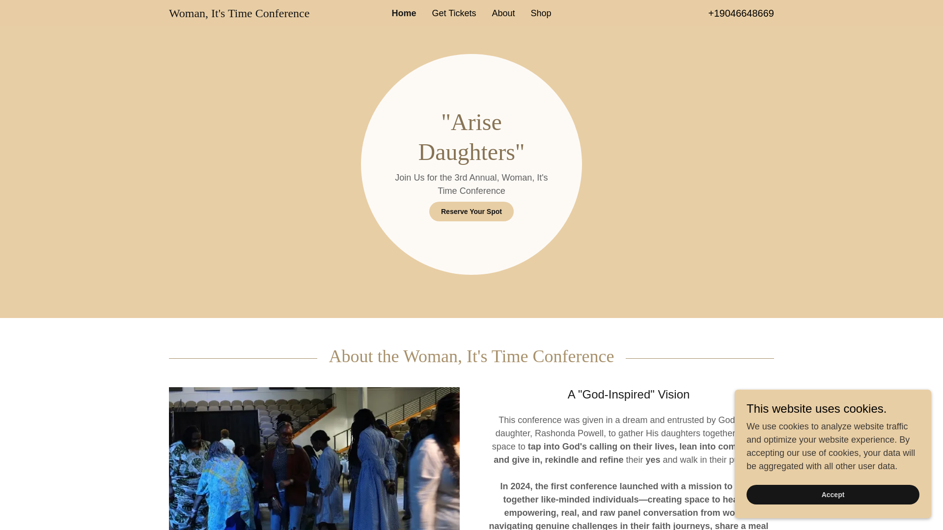 website screenshot of https://womanitstimeconference.com/