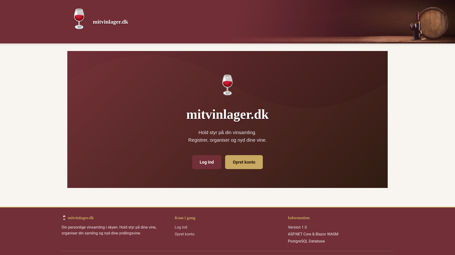 website screenshot of https://mitvinlager.dk/