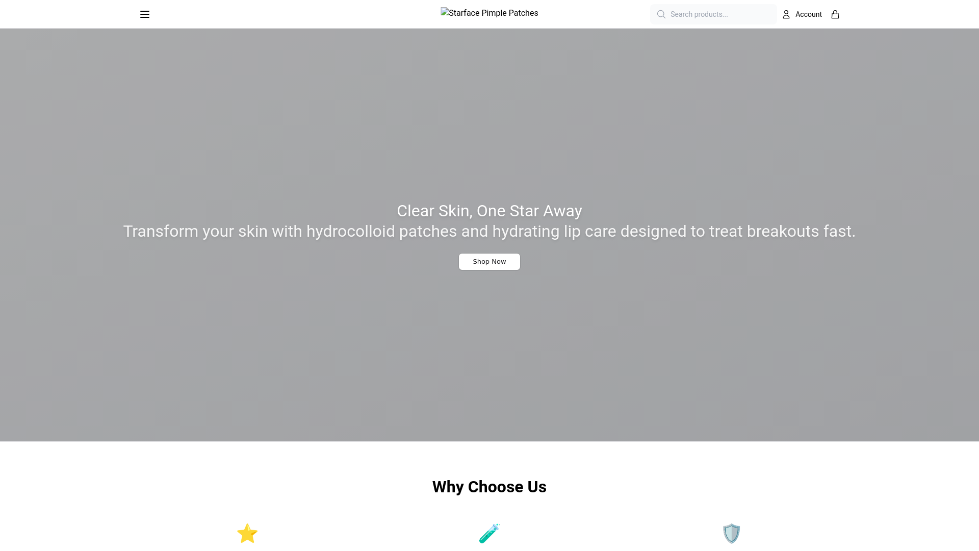 website screenshot of https://starfaceofficial.shop