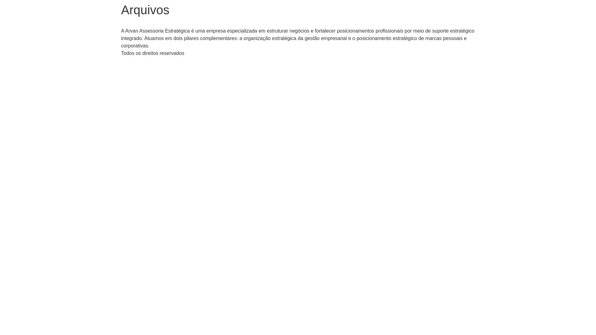 website screenshot of https://arvanestrategia.com