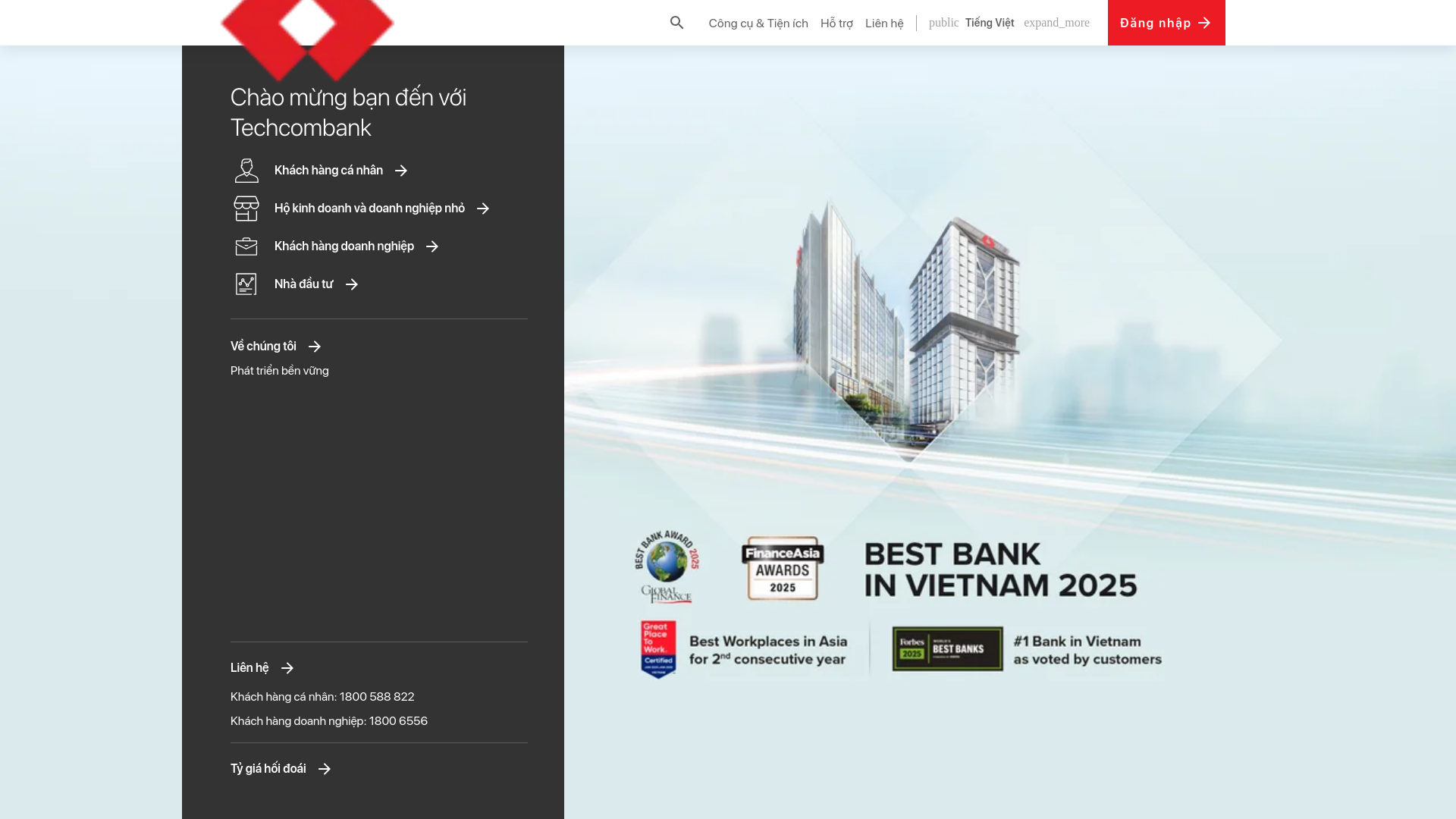website screenshot of https://www.techcombank.com.vn/Desktop.aspx/HomeEng/