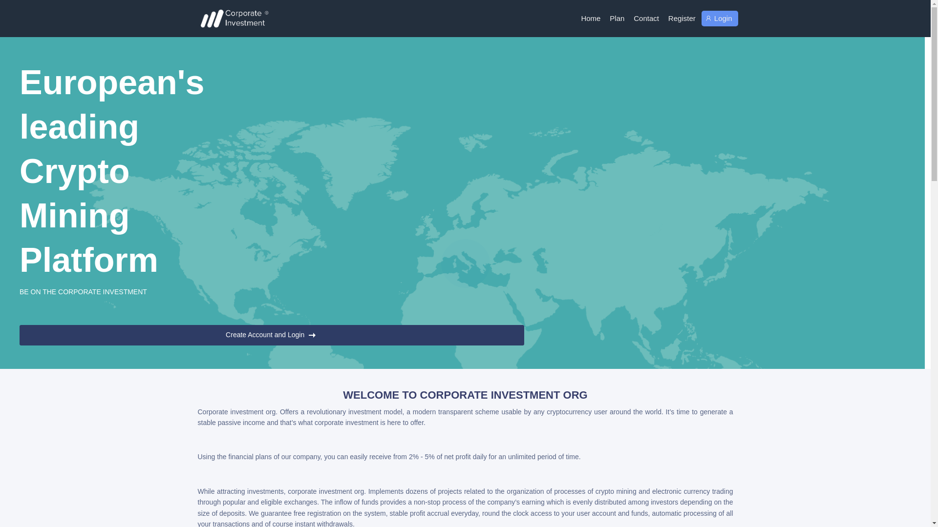 website screenshot of https://corporateinvestment.net/